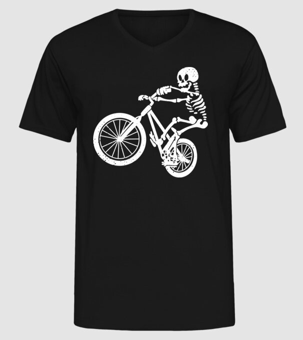 Biciclist schelet model negru pe tricou