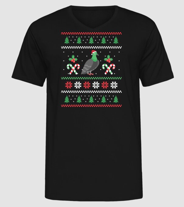 tricou cu Porumbel pulovăr urât model negru pe tricou