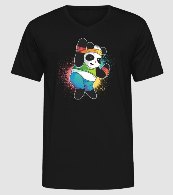 Panda drăguț Zumba model negru pe tricou