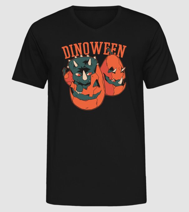 Dinoween model negru pe tricou