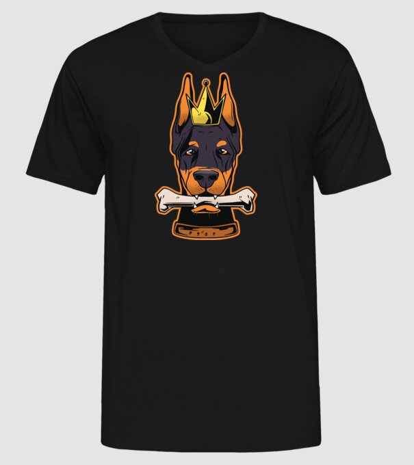 Rege Doberman model negru pe tricou