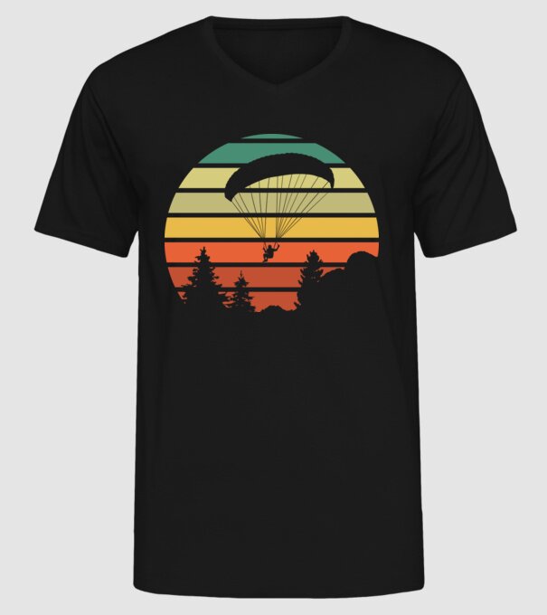 Parașutist model negru pe tricou