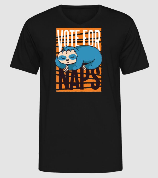Votez pentru relaxare Leneș model negru pe tricou