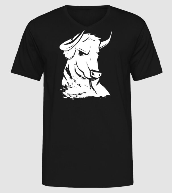 Taur puternic model negru pe tricou