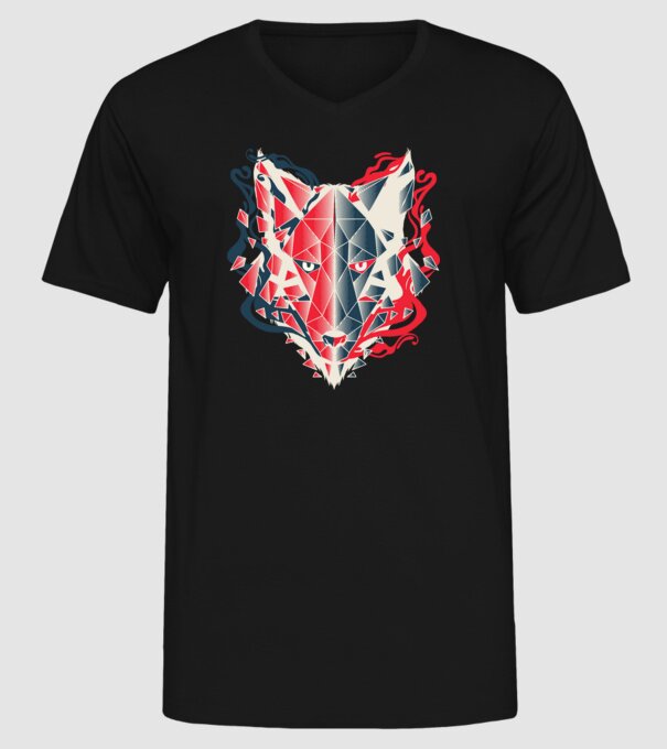 Wolf Head model negru pe tricou