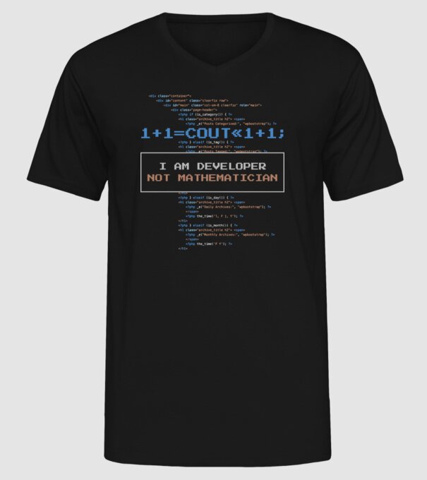 Tricou pentru developeri model negru pe tricou