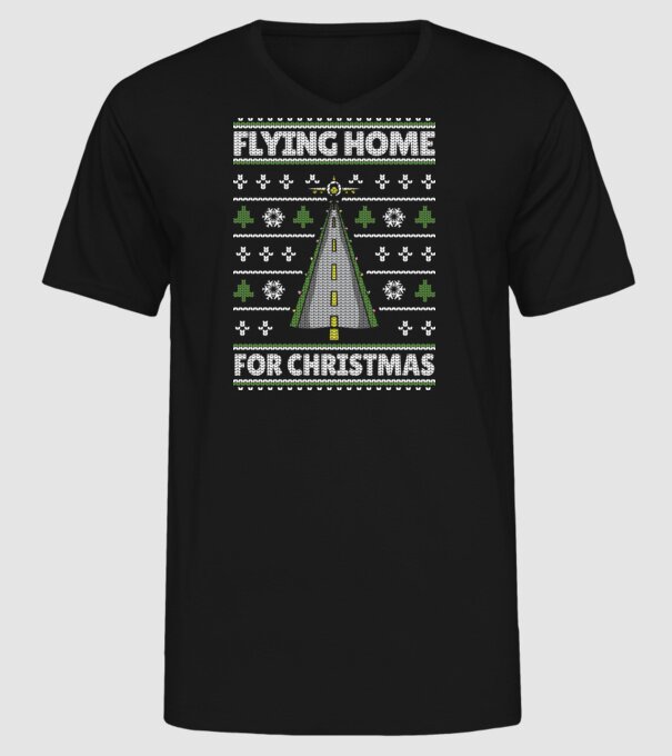Flying Home for Christmas Pulover urât model negru pe tricou