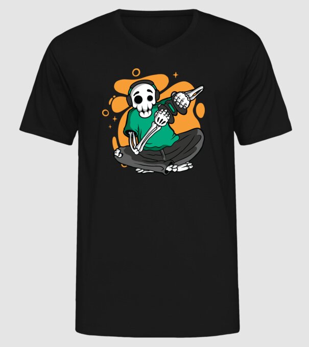 Schelet Gamer model negru pe tricou