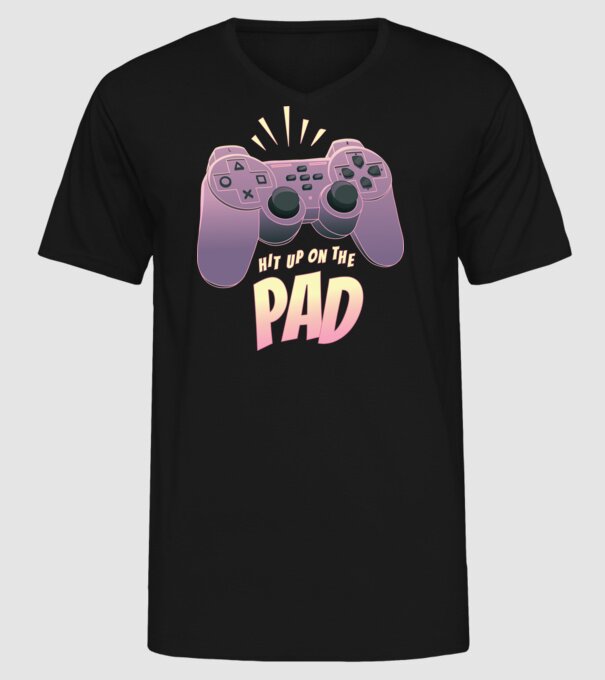 Gamer Controler model negru pe tricou