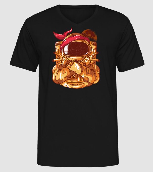 Gangsta Astronaut astronaut rapper model negru pe tricou