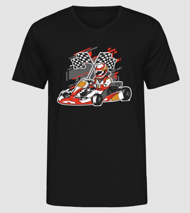 Gokart model negru pe tricou