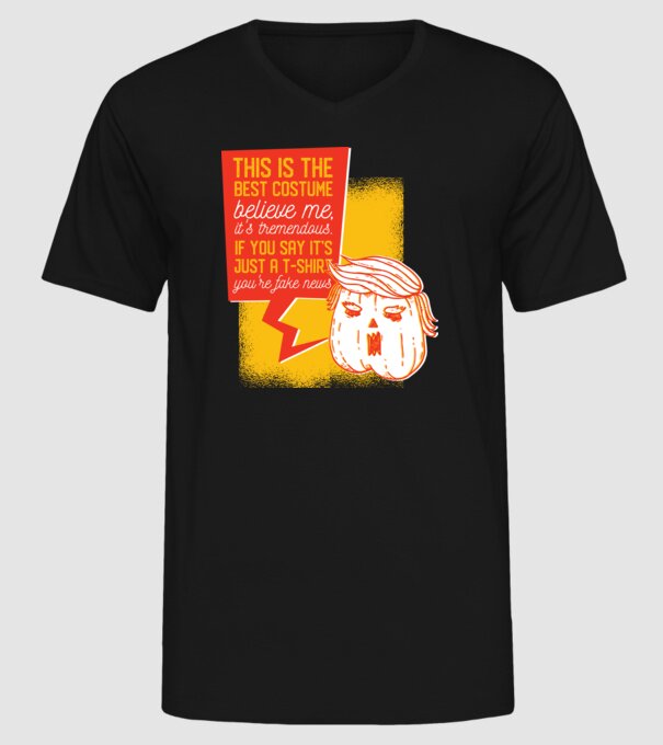 Halloween Trump cap de dovleac model negru pe tricou