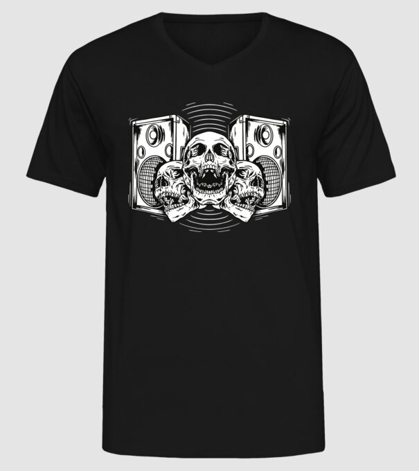 Cranii difuzor model negru pe tricou
