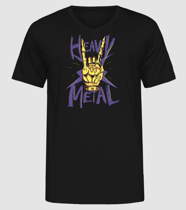 Heavy Metal model negru pe tricou