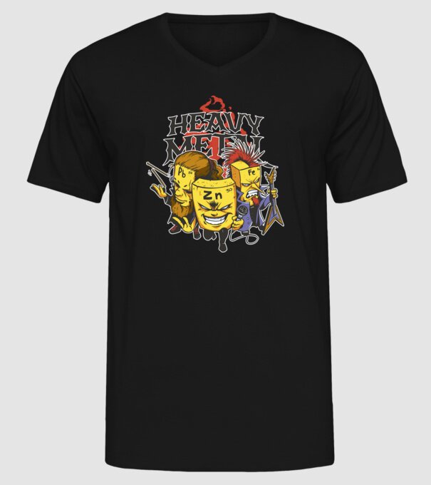 Elemente Heavy Metal model negru pe tricou