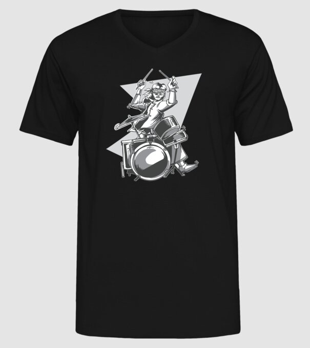 Hippy baterist model negru pe tricou