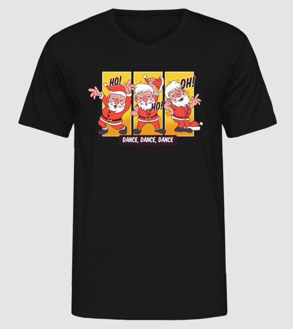 Hohoho dans Moș Crăciun model negru pe tricou