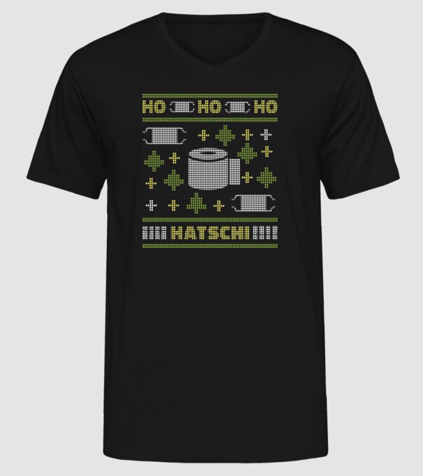 Hohohoho hârtie igienică pulover urât model negru pe tricou