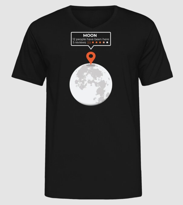 Luna Recenzie model negru pe tricou