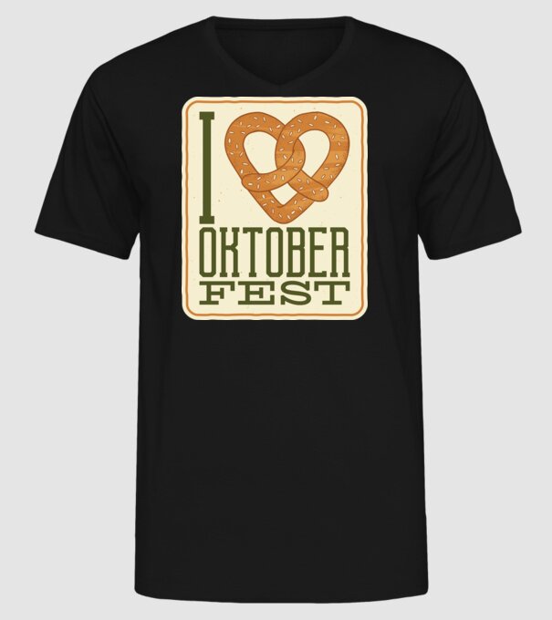 I Love Oktoberfest model negru pe tricou