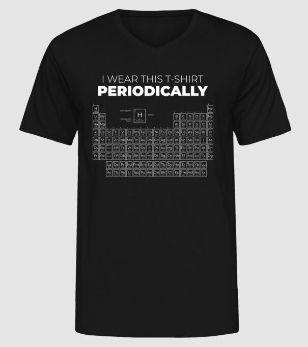 I wear this t-shirt periodically model negru pe tricou