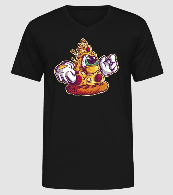 Pizza Illuminati model negru pe tricou