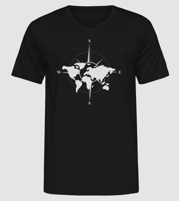 Busolă model negru pe tricou
