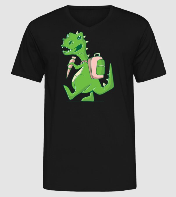 Elev Dino model negru pe tricou