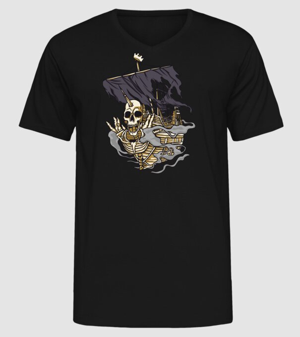 Nava piraților model negru pe tricou