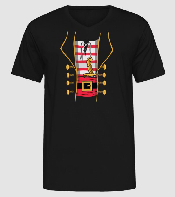 Costum de pirat pentru Halloween model negru pe tricou