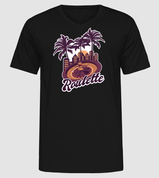 Casino Roulette model negru pe tricou
