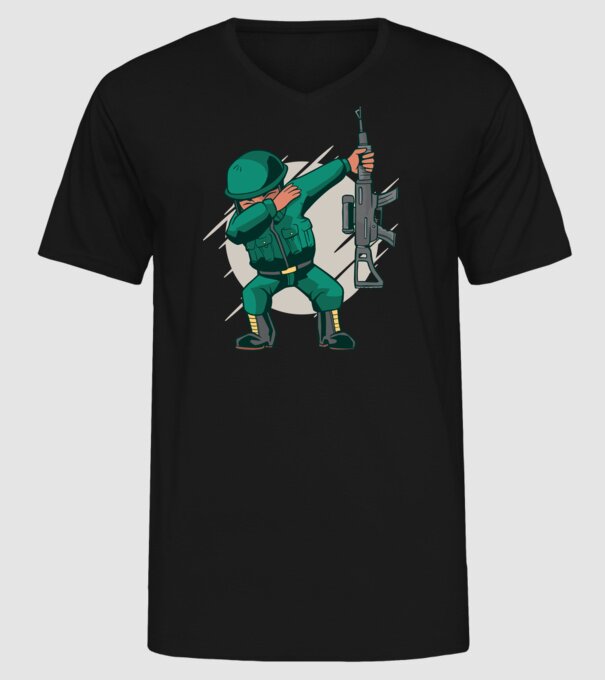 Soldat DAB model negru pe tricou