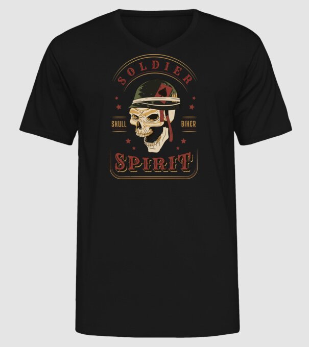 Soldat Craniu model negru pe tricou