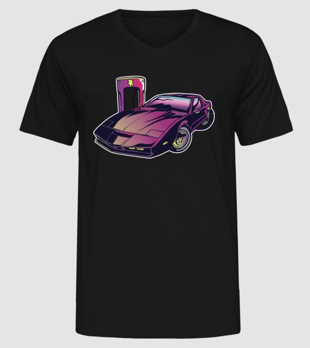 Kitt pe încărcător electric tricou amuzant model negru pe tricou