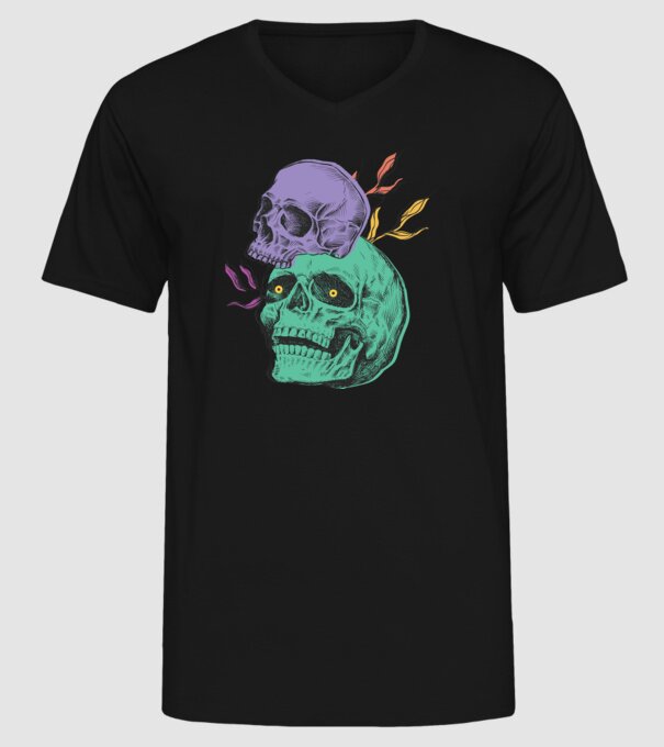 Cranii model negru pe tricou