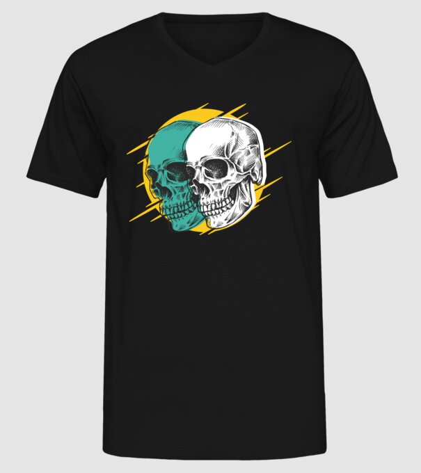 Cranii model negru pe tricou