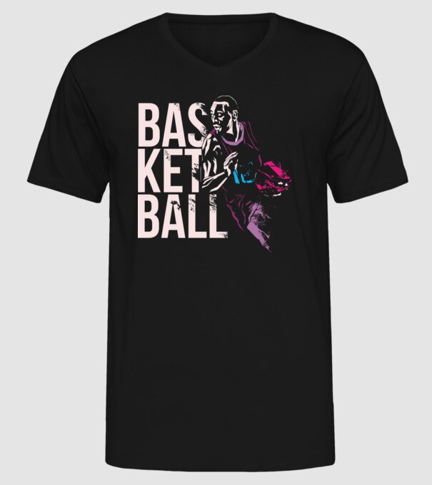 Baschet Silueta model negru pe tricou