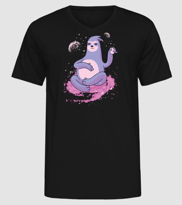 Leneș în spațiu model negru pe tricou
