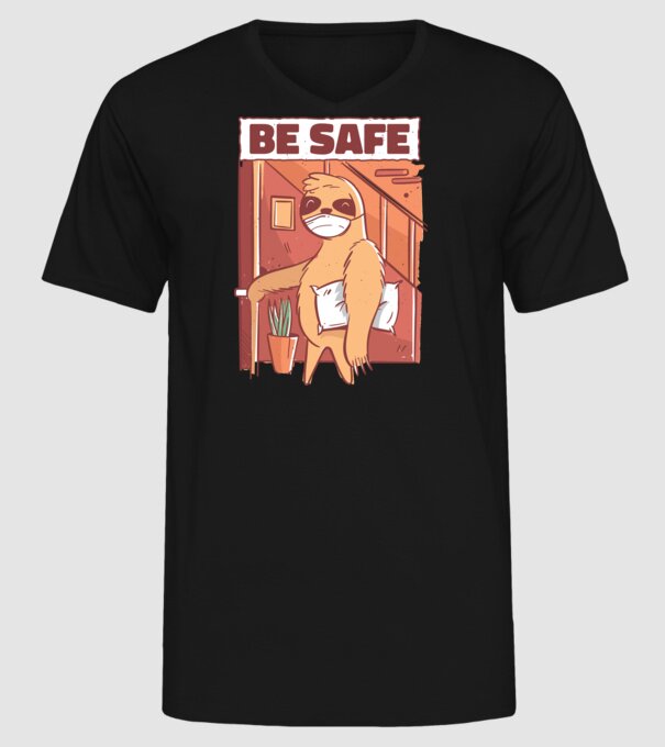 Leneș Be Safe model negru pe tricou