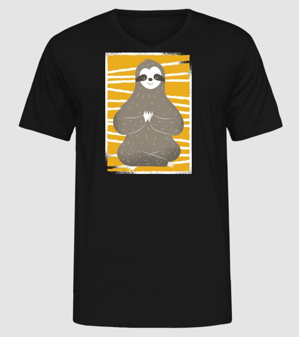 Yoga Leneș model negru pe tricou