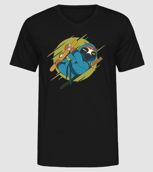 Ninja Leneș model negru pe tricou