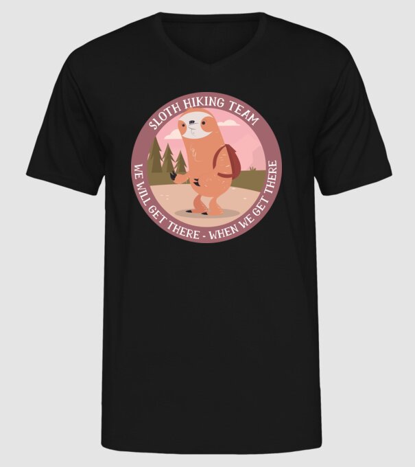 Leneș drumeție - Vom ajunge, atunci când vom ajunge model negru pe tricou