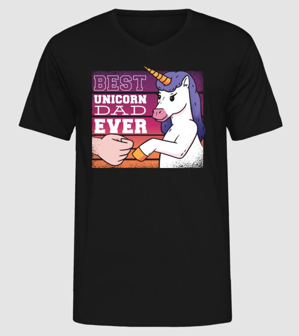 Cel mai bun Tată Unicorn model negru pe tricou