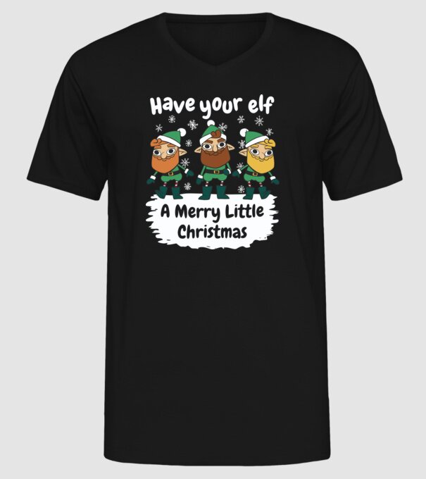 Să ai un Crăciun fericit de Elf model negru pe tricou