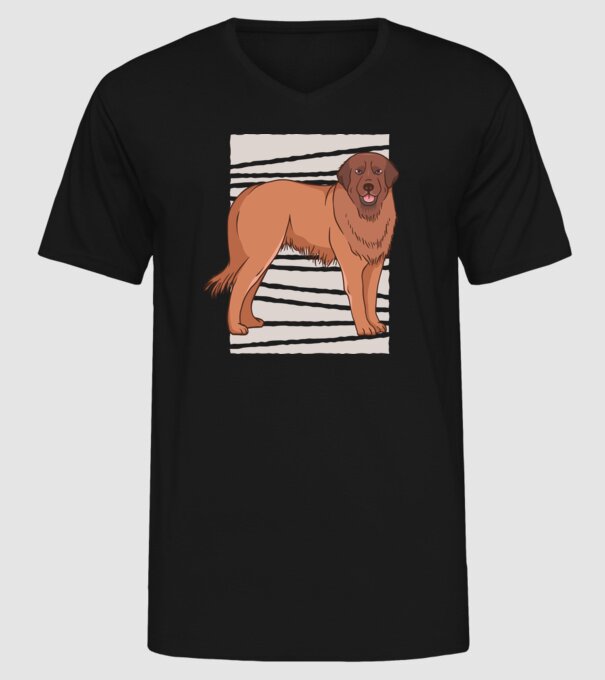 Câine ciobănesc Leonberg model negru pe tricou