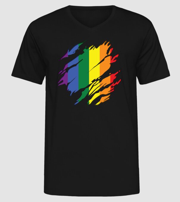 Steag LGBTQ model negru pe tricou