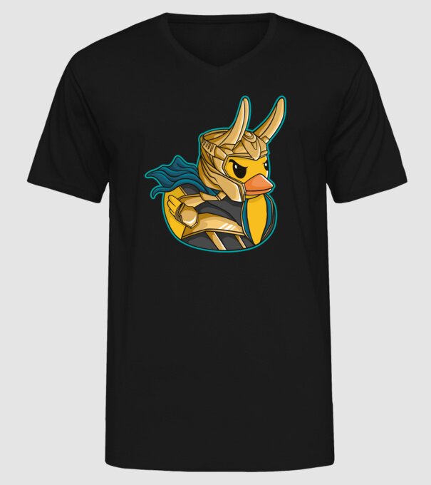 Rață Loki model negru pe tricou