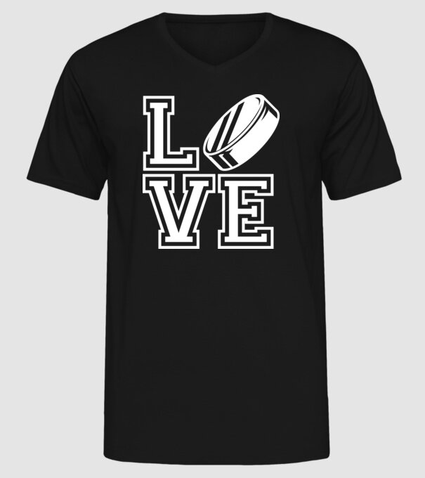 Love hochei model negru pe tricou