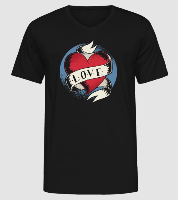 'Love Tatuaj pentru Valentine''s Day' model negru pe tricou