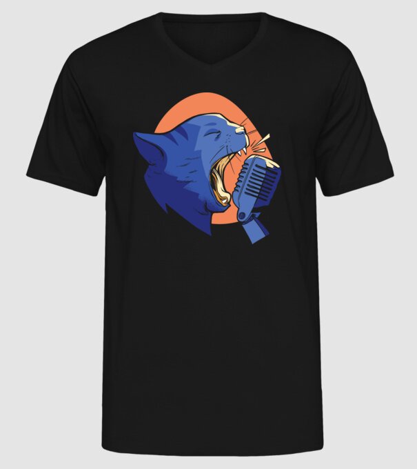 Urlet de Pisică model negru pe tricou